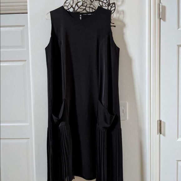 ELM by Matthildur A-Line Sleeveless Midi Black Dress L NWOT - Picture 11 of 16